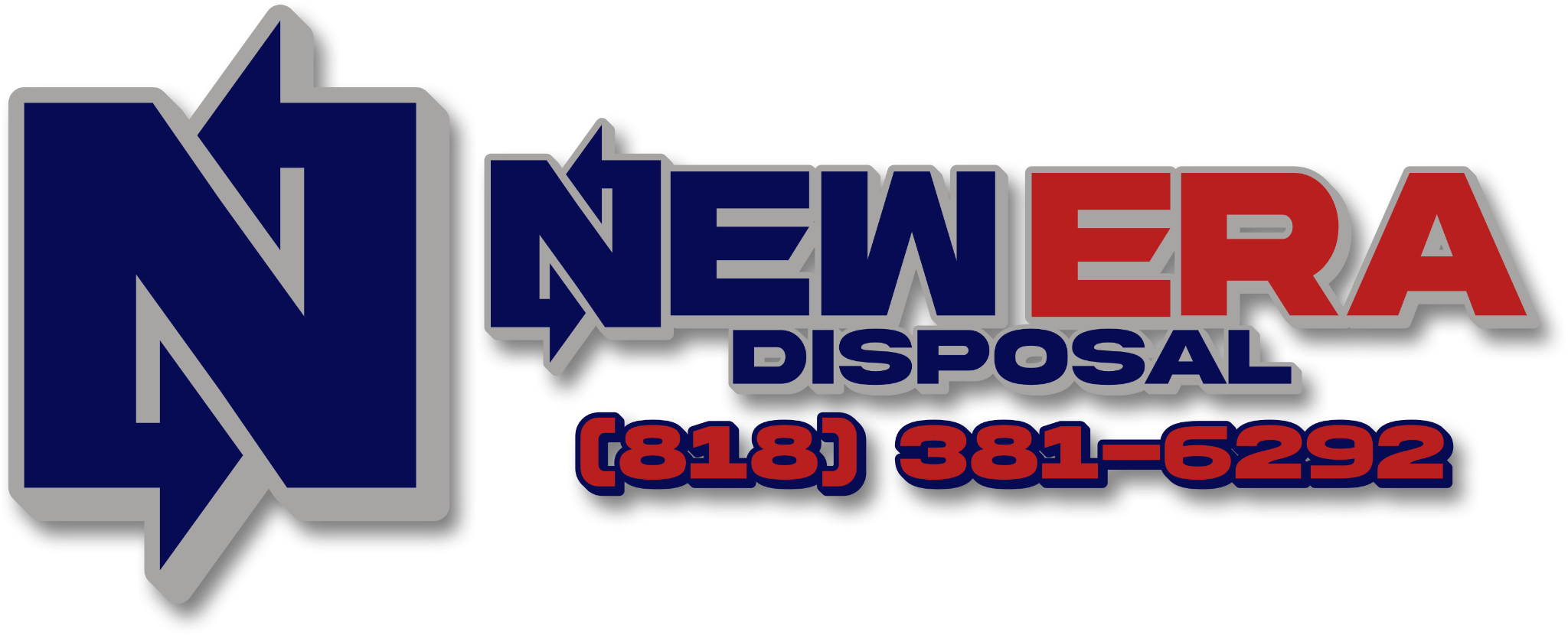 New Era Disposal blue roll-off dumpster