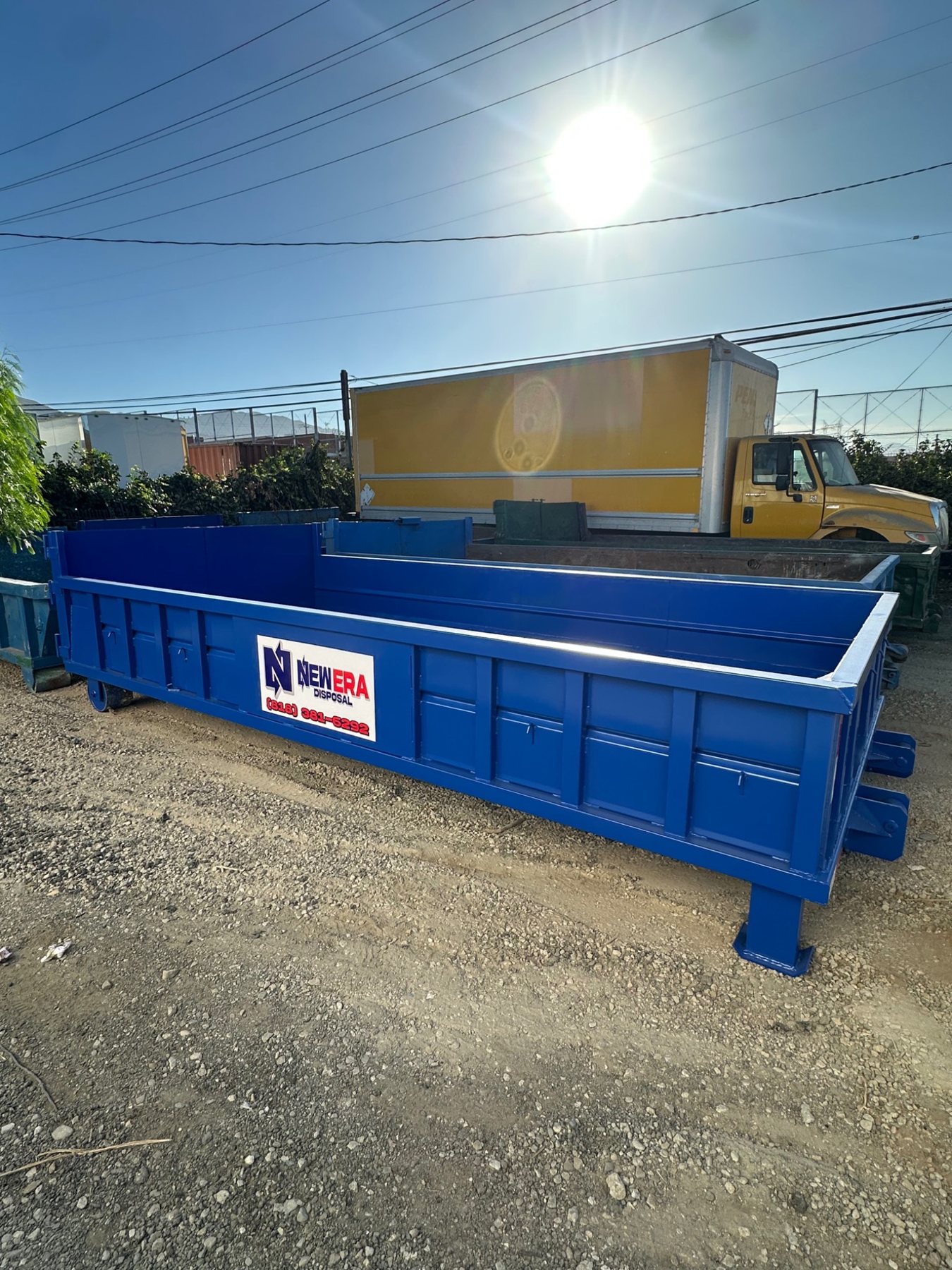 Blue New Era Disposal roll-off dumpster